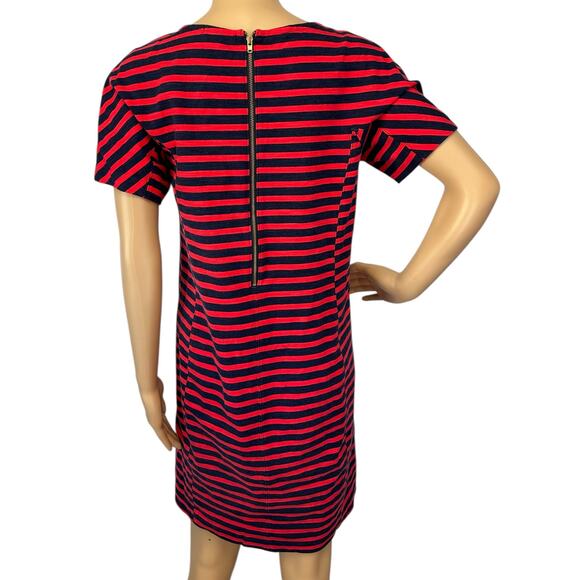 J. Crew Striped T-Shirt Dress Red Navy Short Sleeve C6514 Size S - Picture 5 of 12